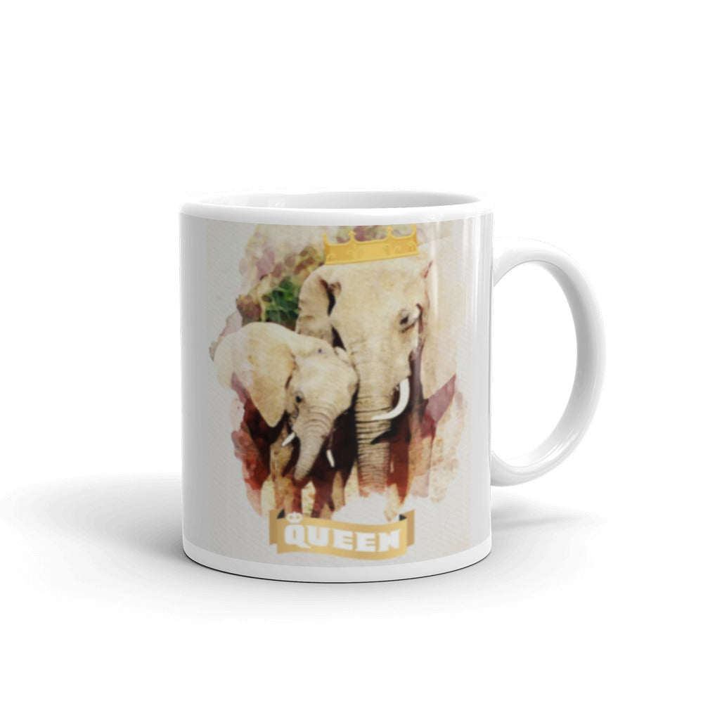 Queen Elephant and Baby Elephant Mug