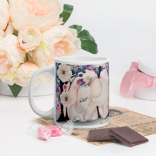 Ethereal Elephant Princess Glossy Coffee Mug