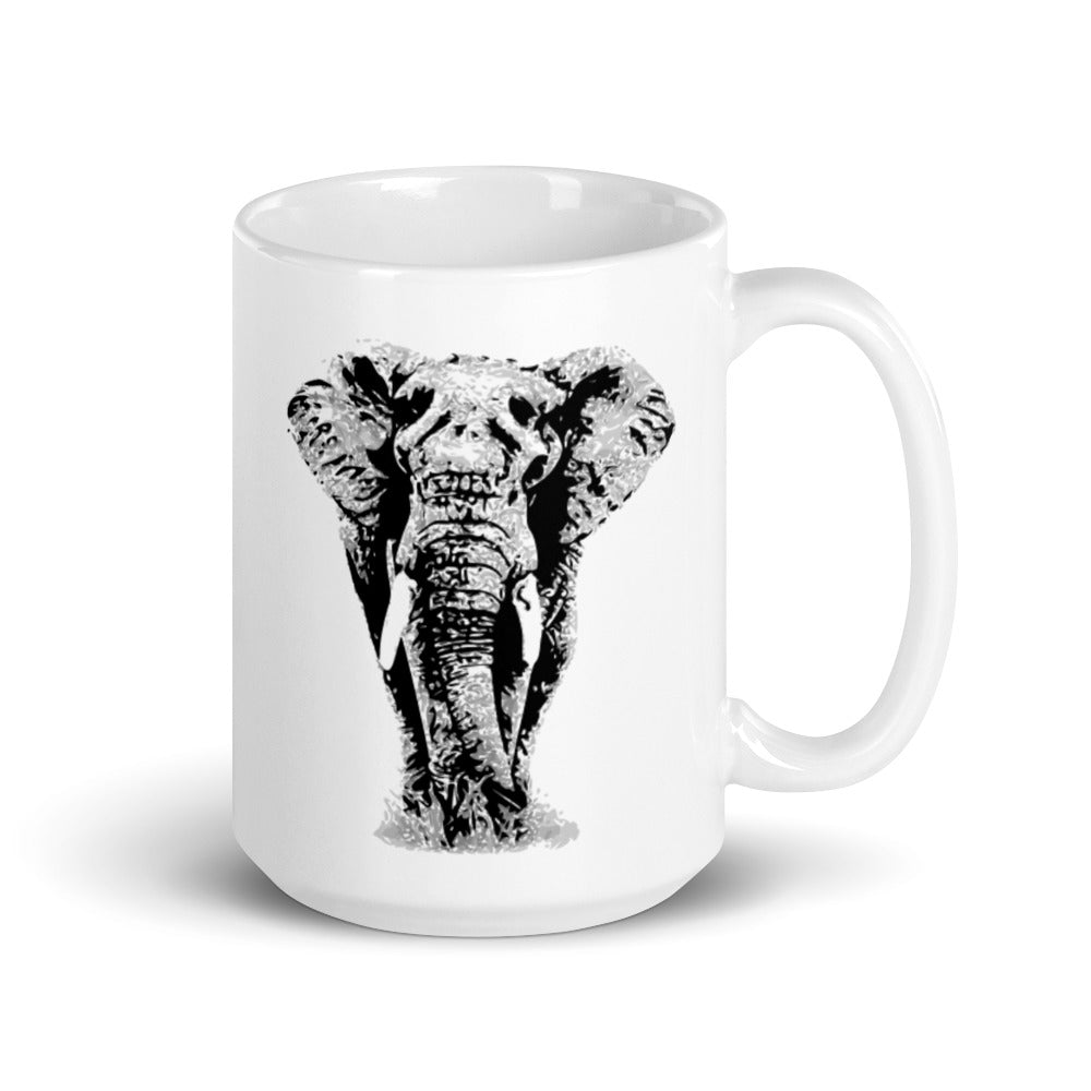 Jumbo Elephant White Glossy Mug