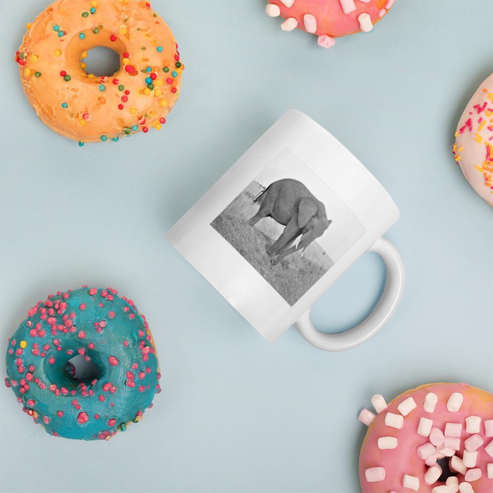 White 'Save the Tusks' Mug - Elephant Footprints