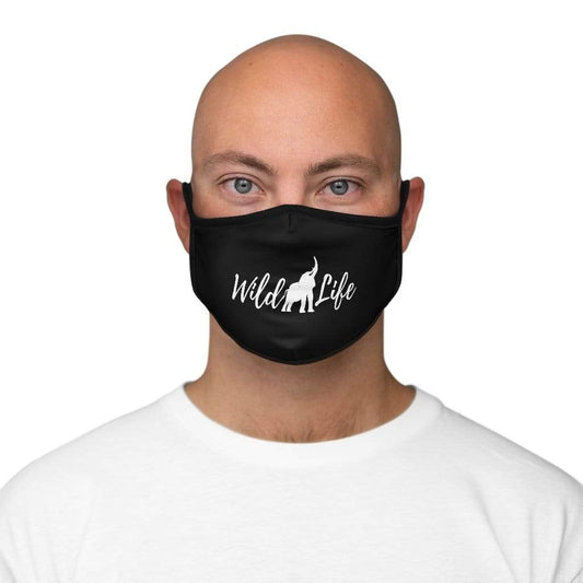 Wildlife Elephant Fitted Polyester Face Mask - Black Elephant Face Covering Face Mask One size